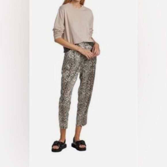 ATM Anthony Thomas Melillo Women's Silk Ocelot Leopard Print Trouser Pants S - Picture 2 of 10